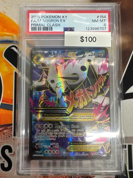 Pokémon M Aggron EX Full Art Primal Clash 154/160 PSA 8