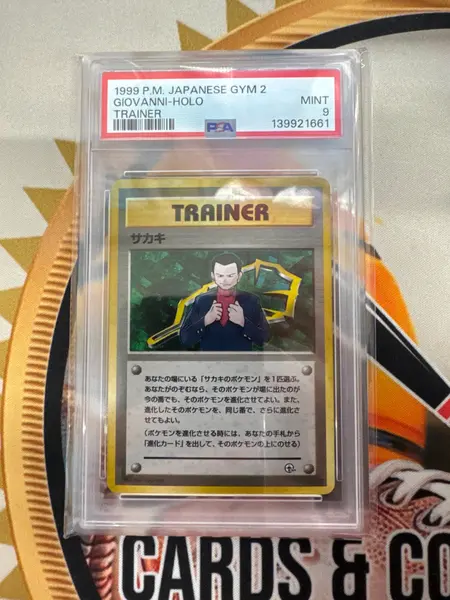 1999 Pokemon Japanese Gym 2 Giovanni Holo Trainer PSA 9