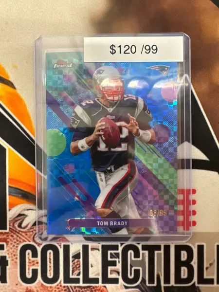 2025 Topps Finest NFL Tom Brady Common Blue Geometric Refractor /99