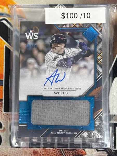 2025 Topps Transcendent Collection Austin Wells World Series Relic Autograph /10