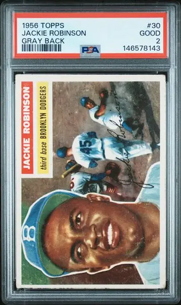 1956 Topps #30 Jackie Robinson Gray Back PSA 2