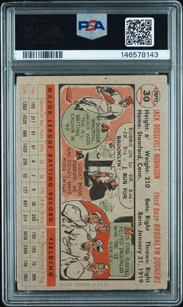 1956 Topps #30 Jackie Robinson Gray Back PSA 2
