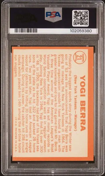 1964 Topps #21 Yogi Berra PSA 7
