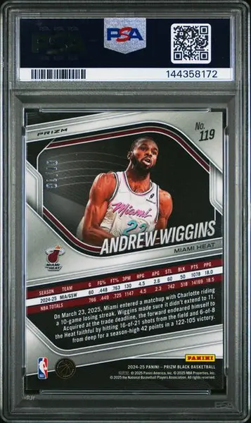 2024 Panini Prizm Black Andrew Wiggins Gold Shimmer FOTL /10 PSA 10
