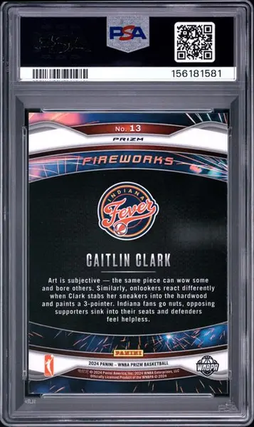 2024 Panini Prizm WNBA Caitlin Clark Fireworks Green PSA 10