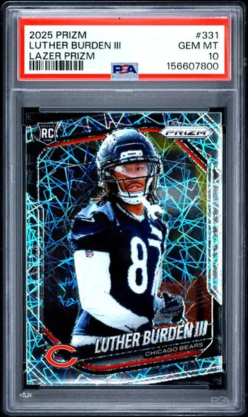2025 Panini Prizm Luther Burden #331 Lazer Prizm PSA 10