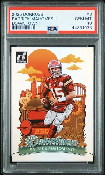 2025 Panini Donruss Patrick Mahomes Downtown PSA 10