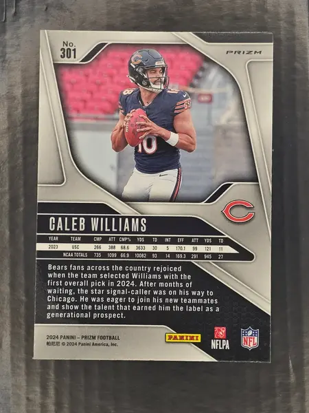 2024 Panini Prizm #301 Caleb Williams Orange Disco