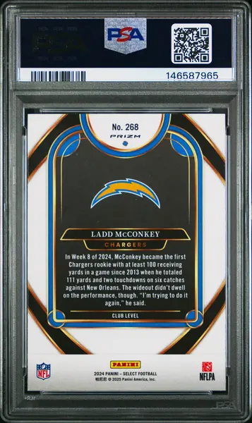 2024 Panini Select #268 Ladd Mcconkey Red & Blue Shock PSA 8