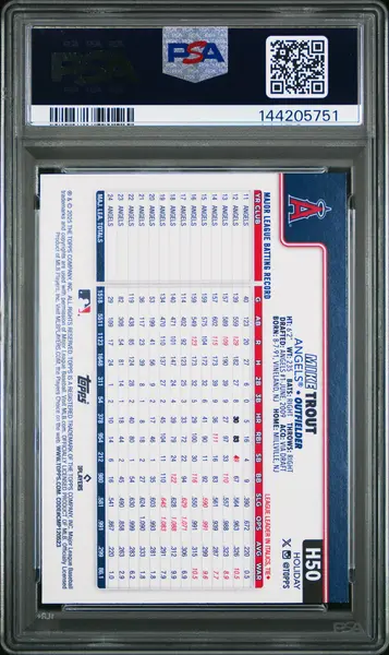 2025 Topps Holiday H50 Mike Trout Sp PSA 9
