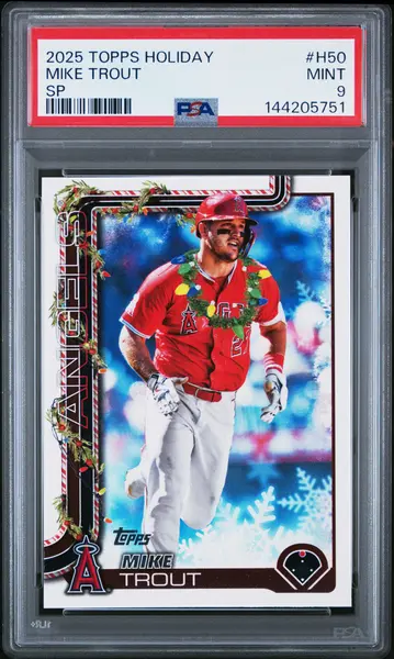 2025 Topps Holiday H50 Mike Trout Sp PSA 9