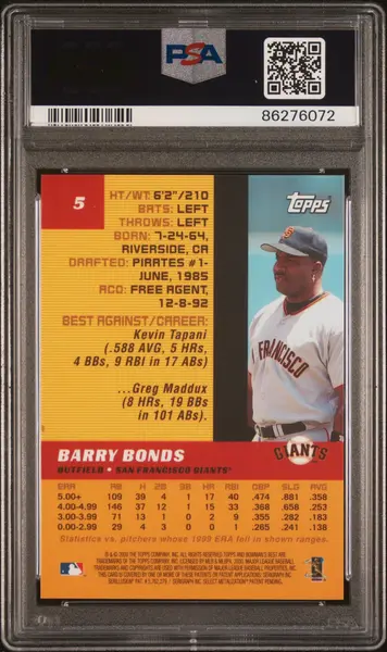 2000 Bowman's Best Barry Bonds PSA 10