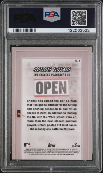 2025 Bowman Hobby Stars Hs4 Shohei Ohtani PSA 8