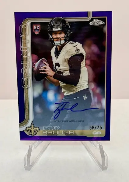 2025 Topps Chrome Tyler Shough RC Purple Auto /75 on Fanatics Collect