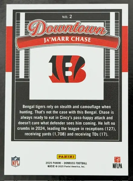 2025 Donruss Ja'Marr Chase Downtown! #2