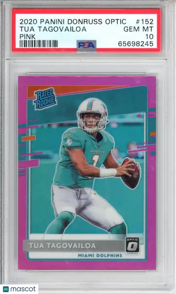 2020 Panini Donruss Optic Tua Tagovailoa #152 Pink PSA 10