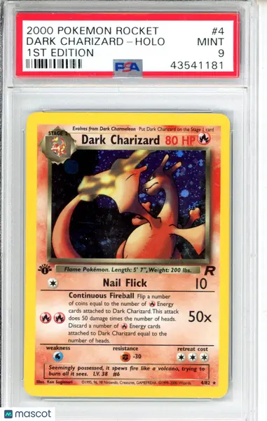 2000 charizard pokemon card value Sold at Auction: Pokmon 1999-2000 #4/130 Hologram the official authentication and grading ensure this card remains a verified mainstay of your growing collection. Dark Charizard 2000 Team Rocket