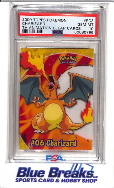 2000 topps pokemon cards 2000 Topps Pokemon - TV Animation Clear Cards - Charizard - PSA10
