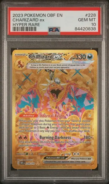 2023 Pokémon - Obsidian Flames - Hyper Rare - Charizard ex - #228 - PSA 10