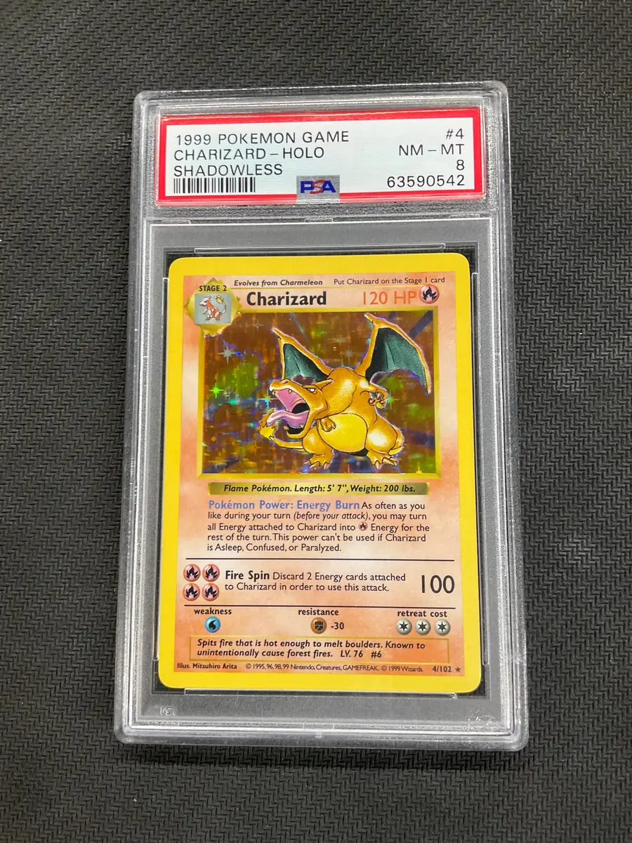 1999 pokmon card charizard first edition shadowless 1st style setup or your main portfolio 1999 Pokemon Base Shadowless Charizard
