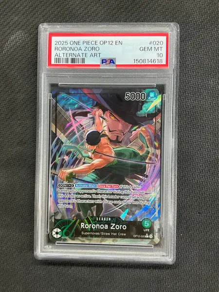 2025 One Piece OP-12 Roronoa Zoro Alternative Art #020 PSA 10
