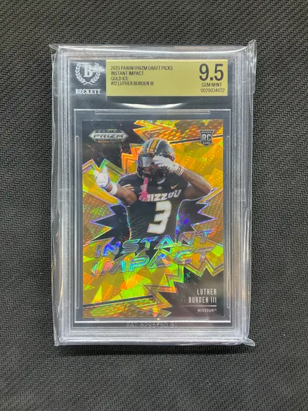 2025 Panini Prizm Draft Picks Instant Impact Luther Burden Gold Ice BGS 9.5