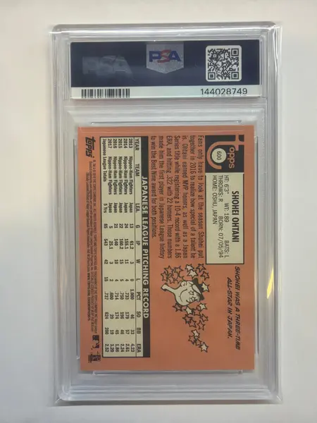 2018 Topps Heritage #600 Shohei Ohtani PSA 10 Rookie Angels 749