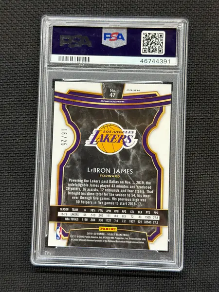 2019 Panini Select Lebron James Tie Dye Prizm /25 PSA 10 Lakers on