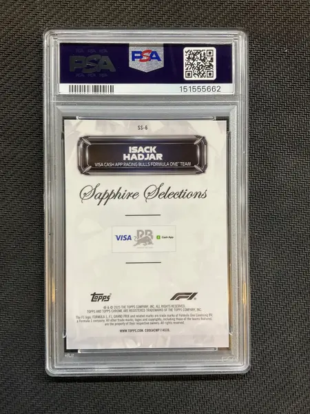 2025 Topps Chrome F1 Sapphire Isack Hadjar Selections PSA 9
