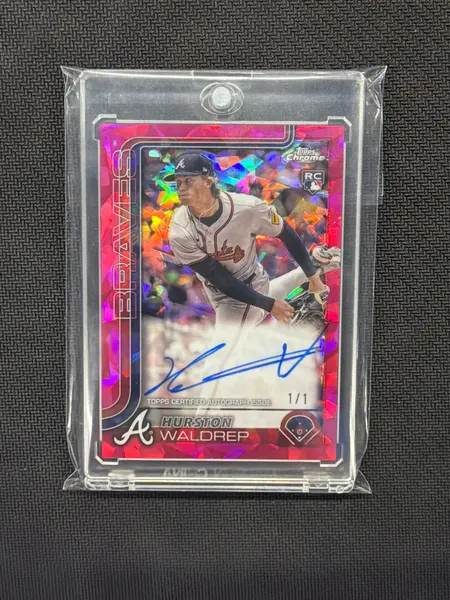 2025 Topps Chrome Sapphire Hurston Waldrep Padparadscha 1/1 Auto Rookie