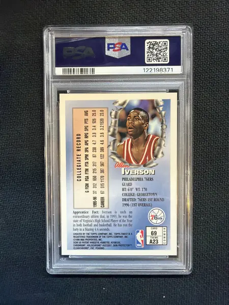 1996 Finest Allen Iverson #69 Rookie PSA 9