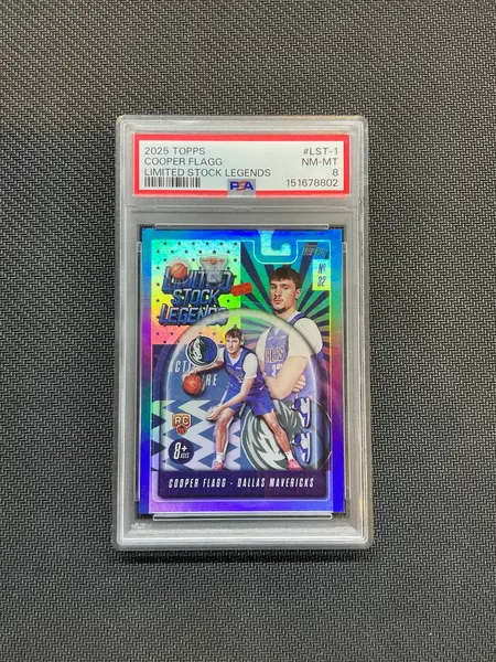 2025/26 Topps Cooper Flagg Limited Stock Legends PSA 8 Rookie Mavs