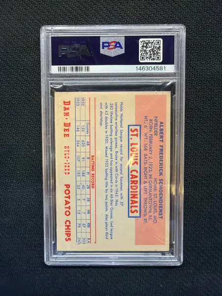 1954 Topps Dan-Dee Red Schoendiesnt Potato Chips PSA 5
