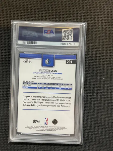 2025/26 Topps Cooper Flagg Rookie Holo Foil #201 PSA 10