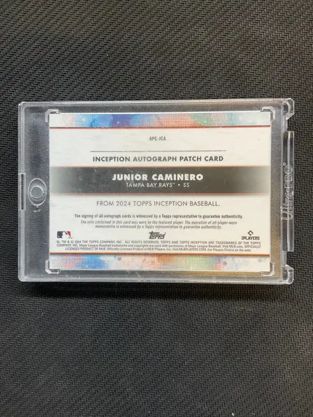 2024 Topps Inception Junior Caminero Rookie Patch Auto /200