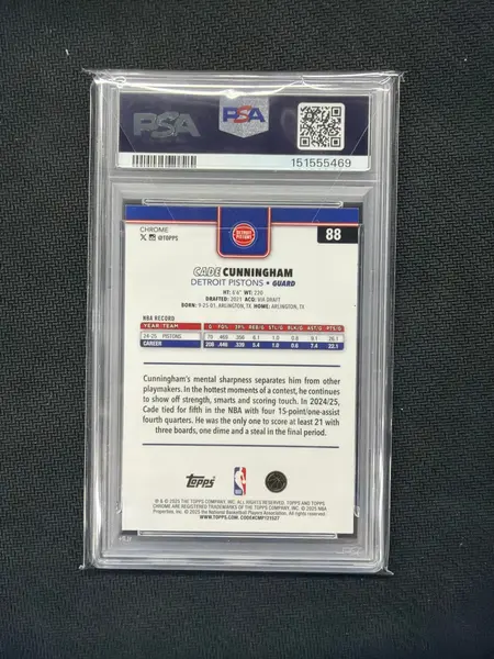 2025 Topps Chrome Sapphire Cade Cunningham PSA 10