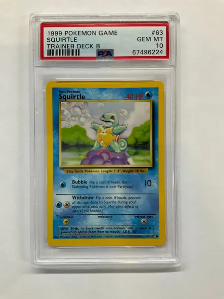 1999 Pokemon Trainer Deck B Squirtle 63 PSA 10