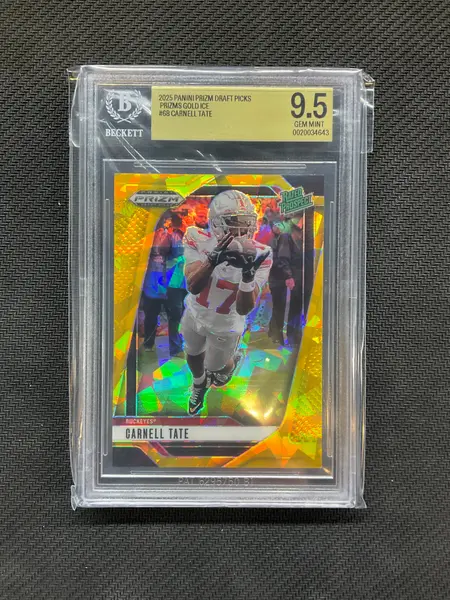 2025 Panini Prizm Draft Picks Carnell Tate Gold Ice BGS 9.5