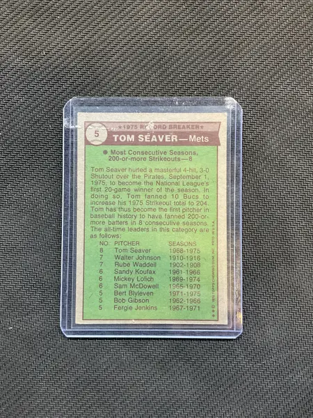 1976 Topps Tom Seaver Record Breaker #5 Mets