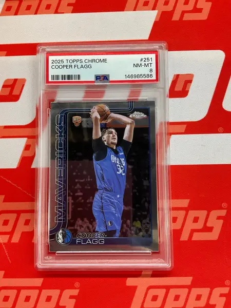 2025-26 Topps Chrome Cooper Flagg Rookie PSA 8 Dallas 586