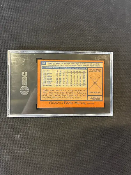 1978 Topps #36 Eddie Murray SGC 3 Rookie