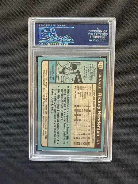 1980 Topps Rickey Henderson Rookie #482 PSA 8