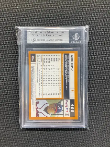 2002 Topps Chrome Albie Lopez Gold Refractor BGS 9 Braves