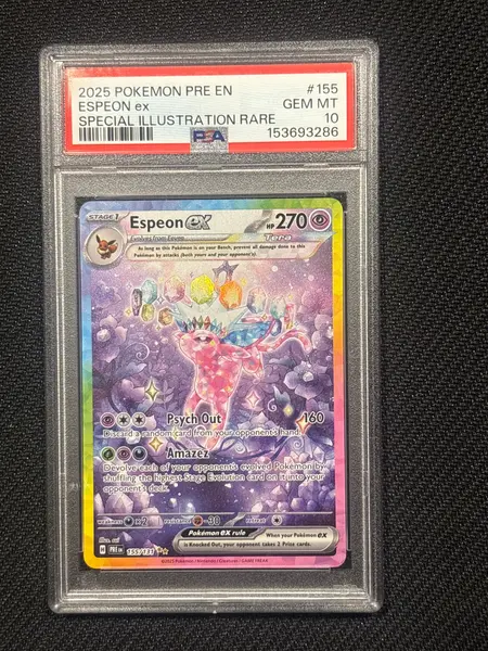 2025 Pokemon Prismatic Evolutions Espeon ex 155 PSA 10
