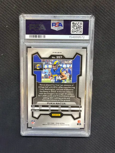 2023 Prizm Puka Nacua Snakeskin Rookie PSA 9 Rams