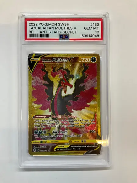 2022 Pokemon Brilliant Stars Galarian Moltres V 183 PSA 10