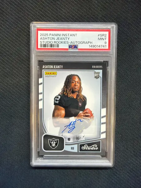 2025 Panini Instant Ashton Jeanty Rookie Auto PSA 9 Raiders /99 741