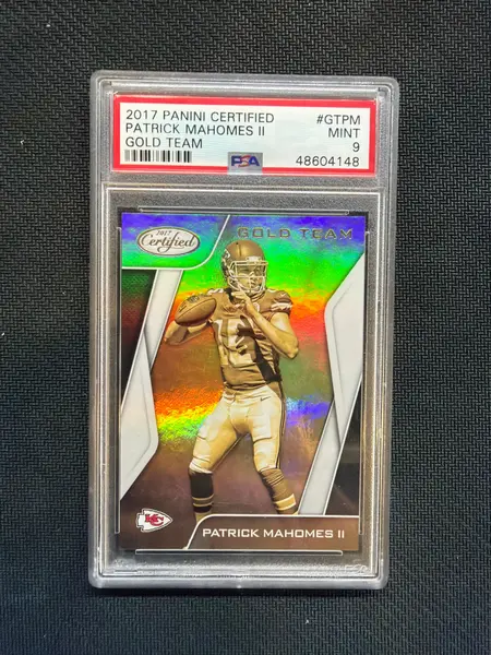 2017 Panini Certified Patrick Mahomes II Gold Team Rookie PSA 9