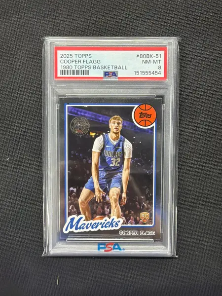 2025 Topps Cooper Flagg 1980 Topps Basketball PSA 8 454