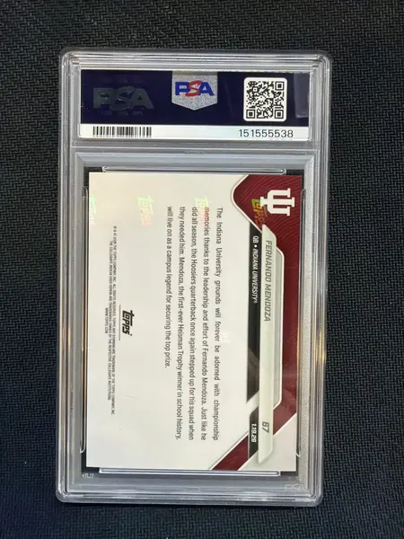 2025 Bowman U Now Fernando Mendoza Rookie PSA 9 Indiana 538
